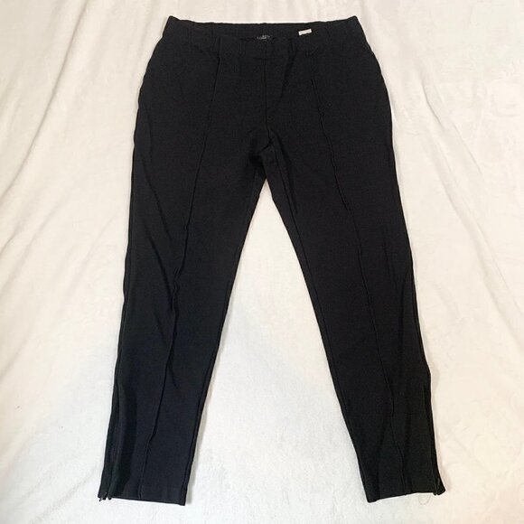 Talbots black stretch pull on elastic waist line detail skinny dress pants - Picture 1 of 8